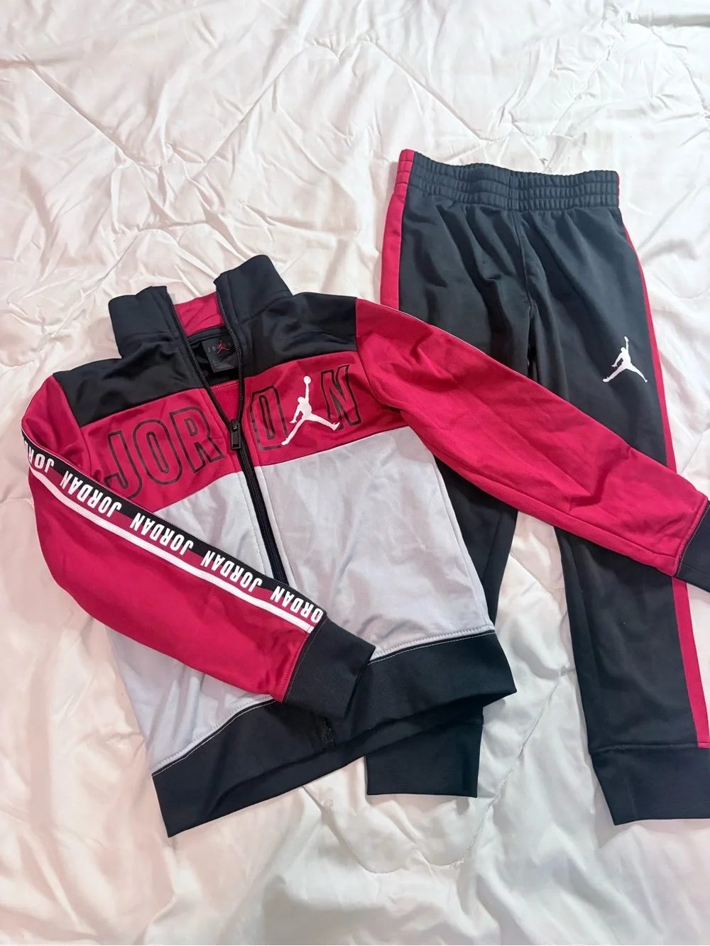 Jordan Kids' Red and Black Track Set - Jacket & Pants